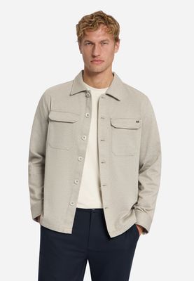 No Excess Overshirt Full Button Melange Twill