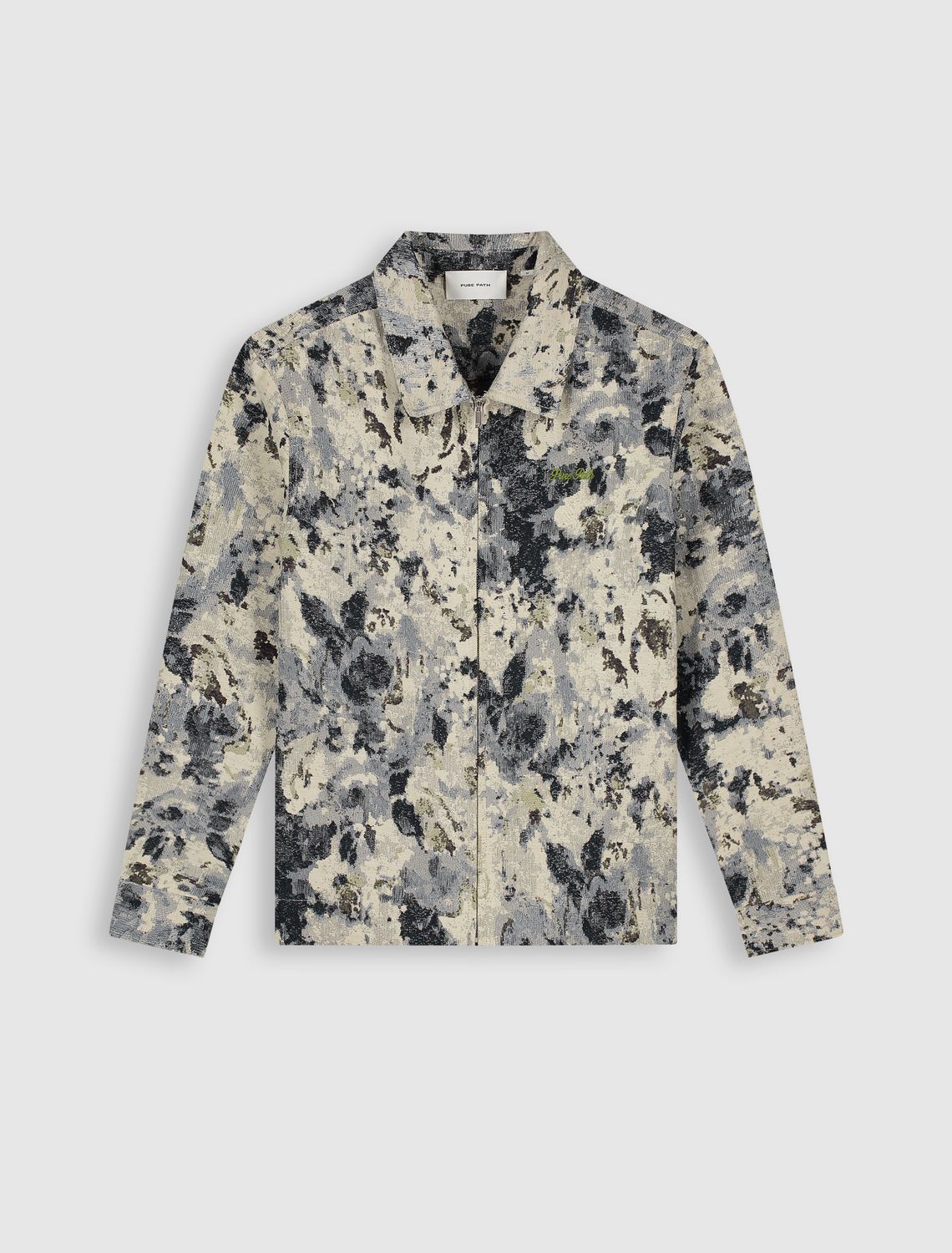 Pure Path Jacquard Flower Full-zip Overshirt