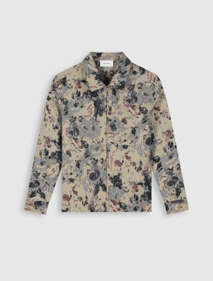 Pure Path Jacquard Flower Full-zip Overshirt