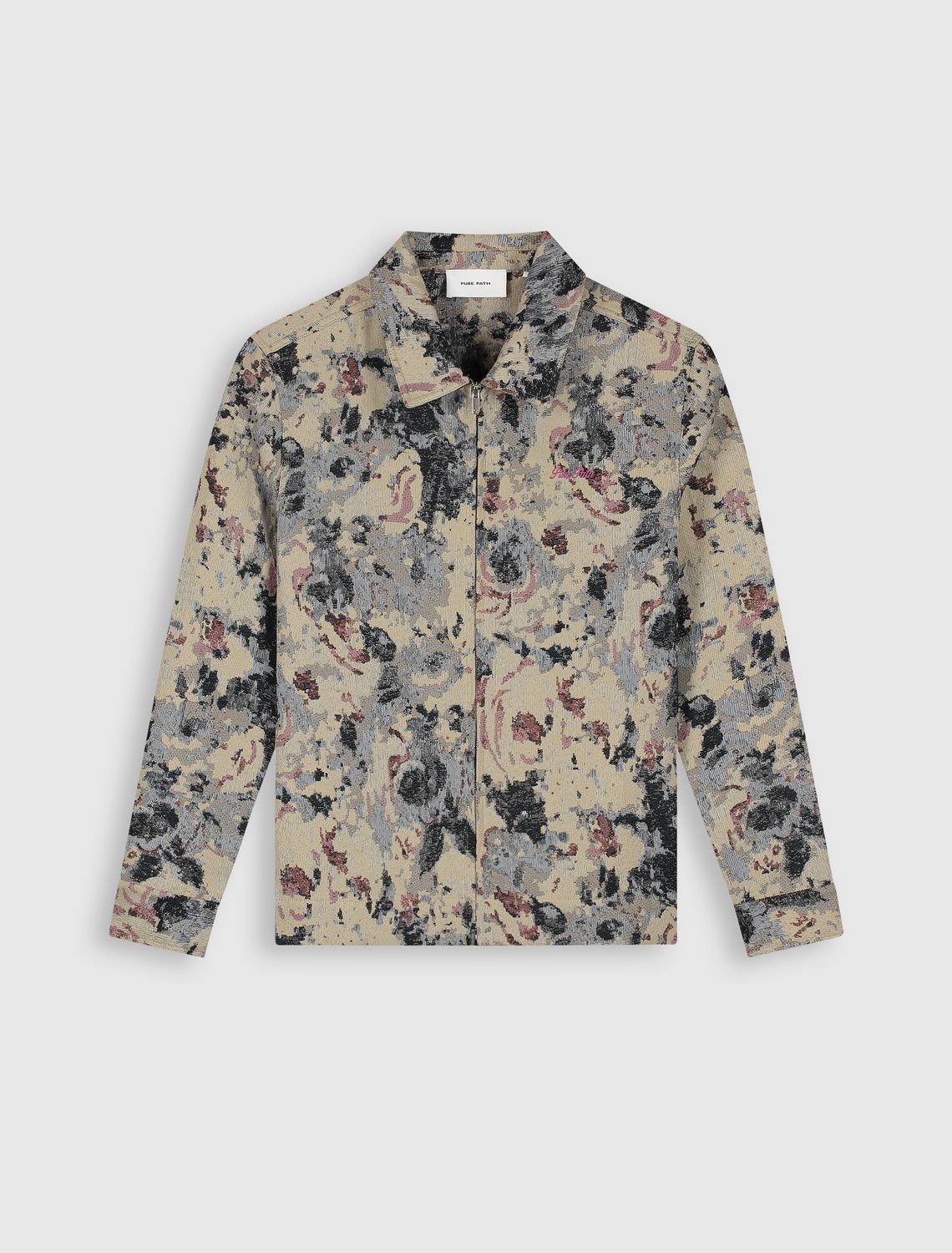 Pure Path Jacquard Flower Full-zip Overshirt