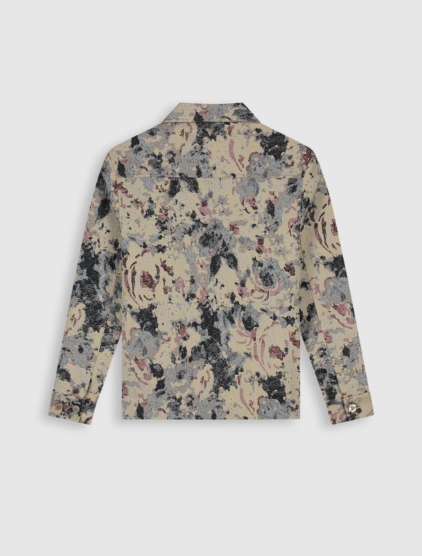 Pure Path Jacquard Flower Full-zip Overshirt