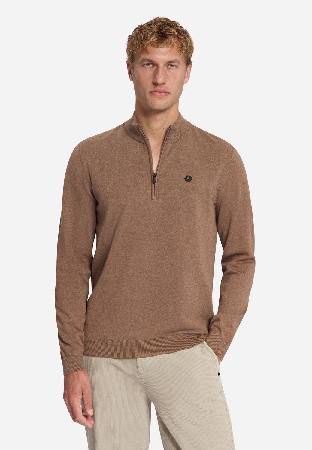 No Excess Pullover half zip melange