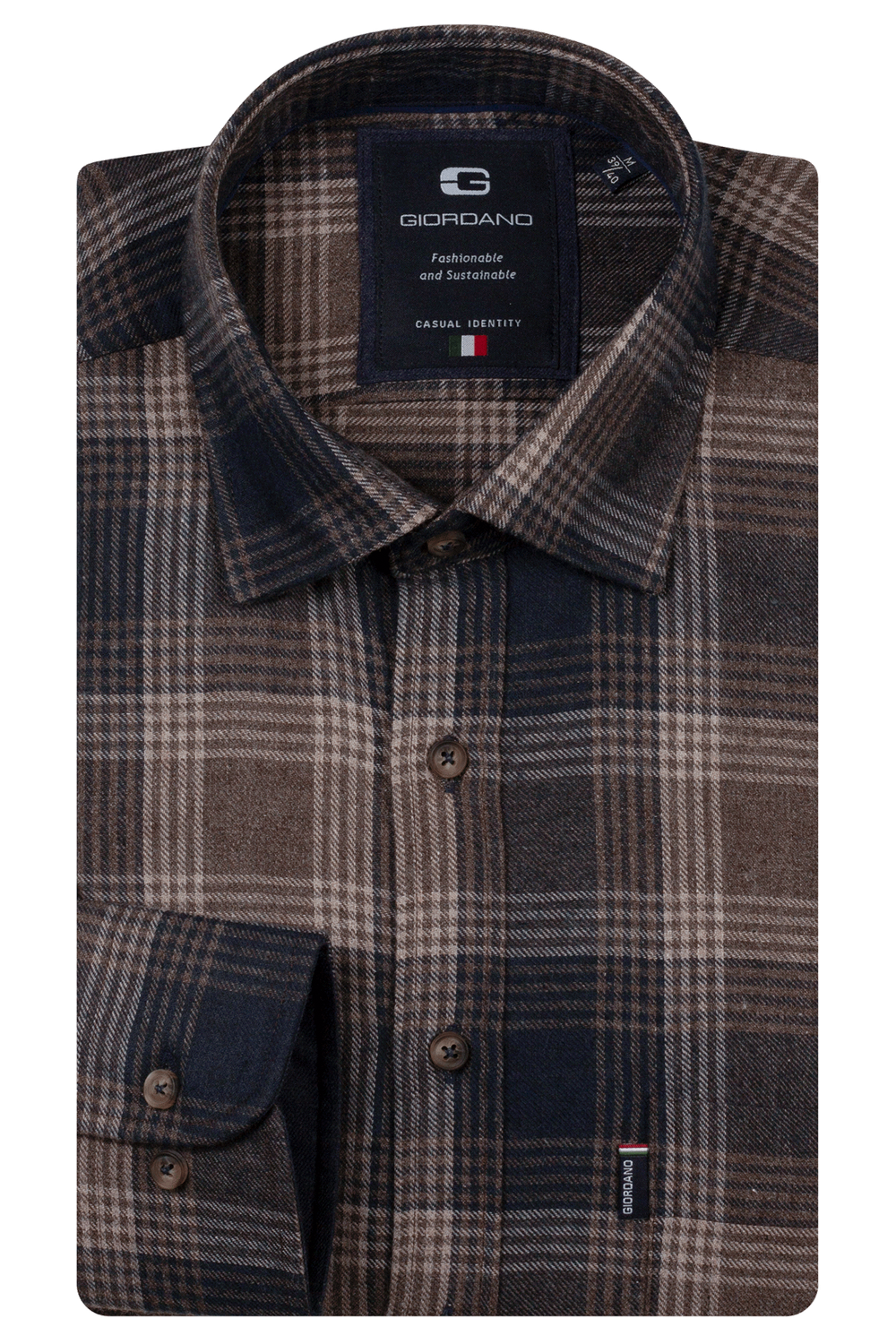 Giordano Row long sleeve semi cutaway Twill C