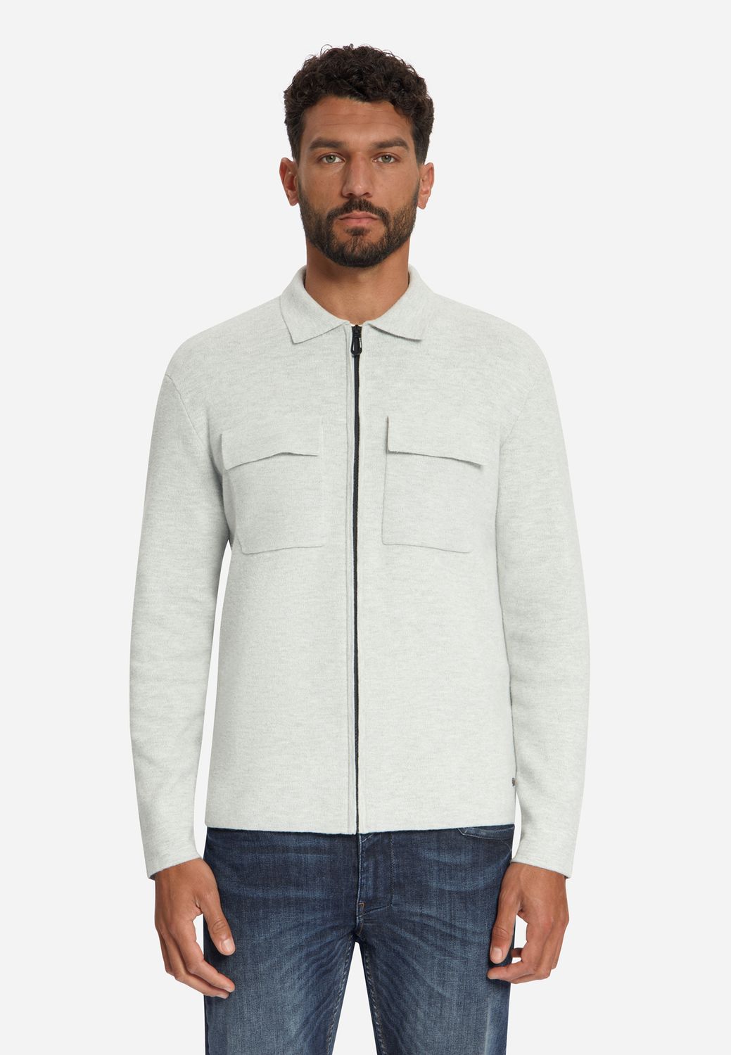 No Excess Cardigan Full Zip Melange Soft Touc