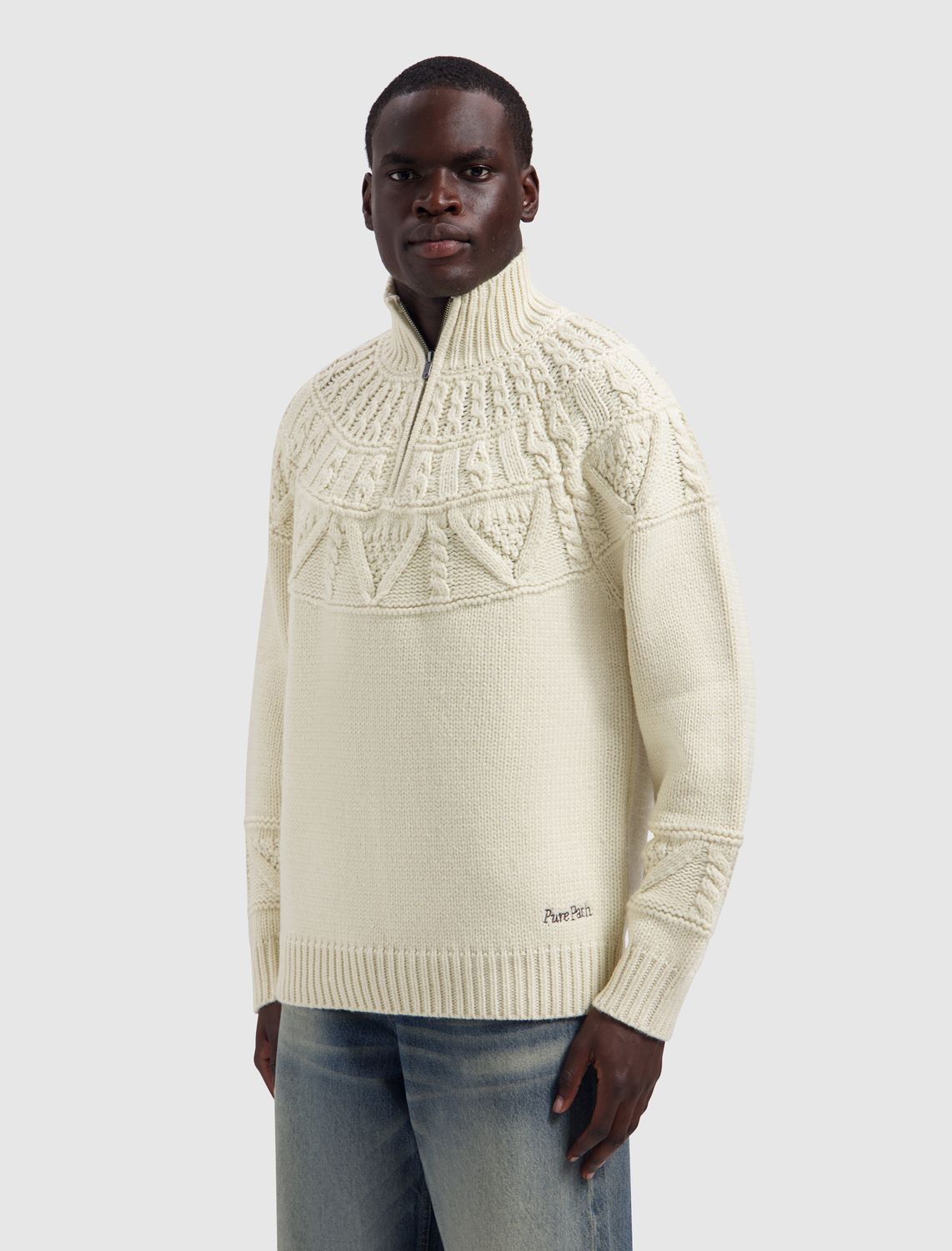 Pure Path Heavy Cable Knit Sweater