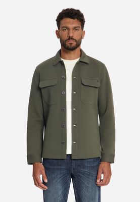 No Excess Overshirt Full Button Pique Sweat