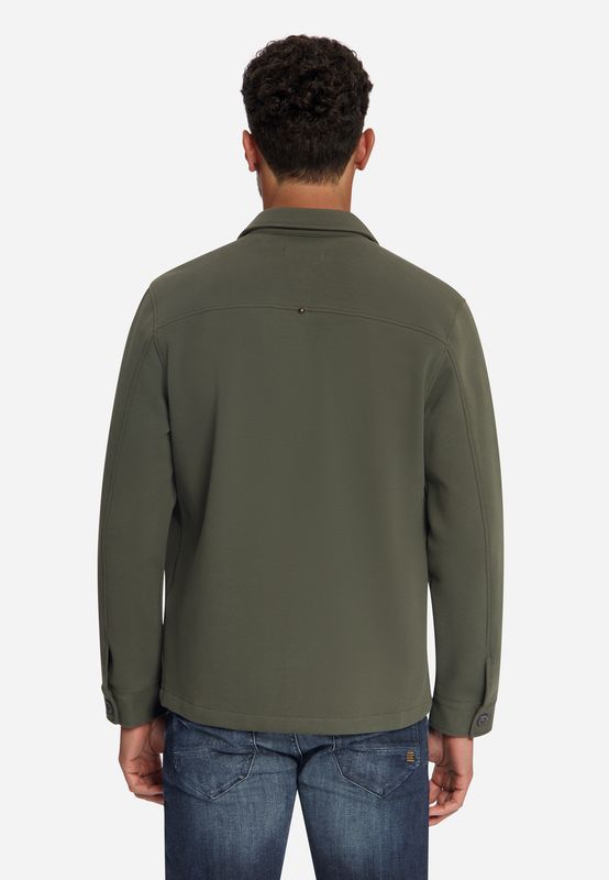 No Excess Overshirt Full Button Pique Sweat