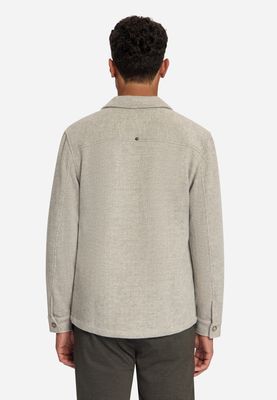 No Excess Overshirt Full Button Solid Jacquar