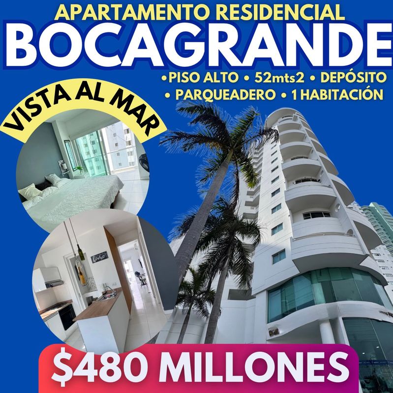 APTO EN BOCAGRANDE VISTA AL MAR