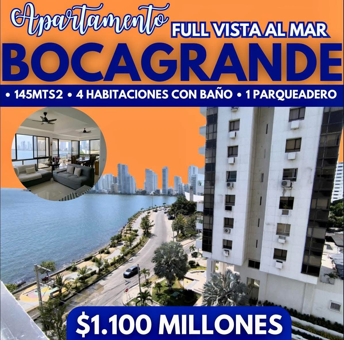 SÚPER APTO EN BOCAGRANDE