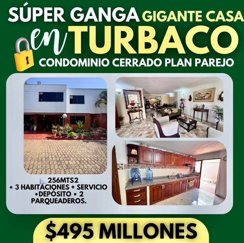 SÚPER CASA EN TURBACO PLAN PAREJO CONDOMINIO PRIVADO