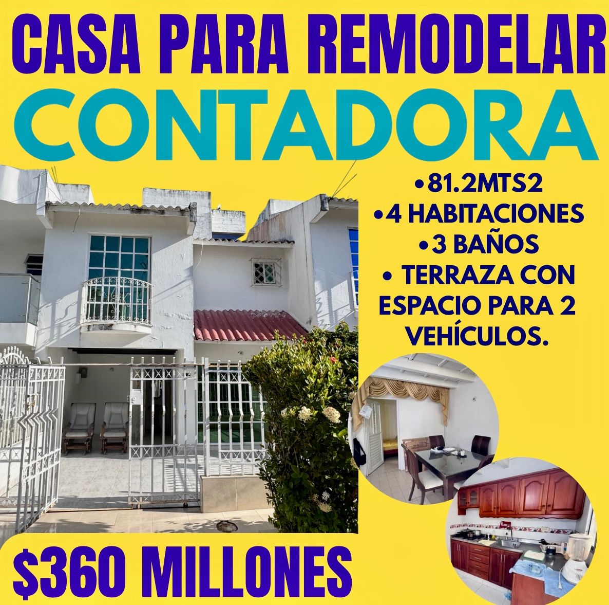 CASA EN CONTADORA PARA REMODELAR