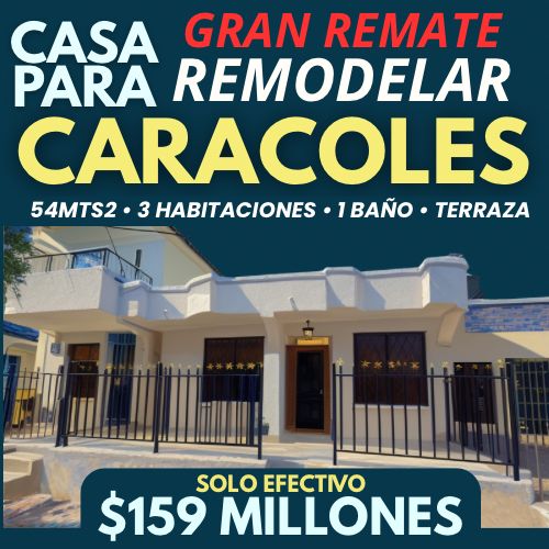 CASA PARA REMODELAR EN LOS CARACOLES