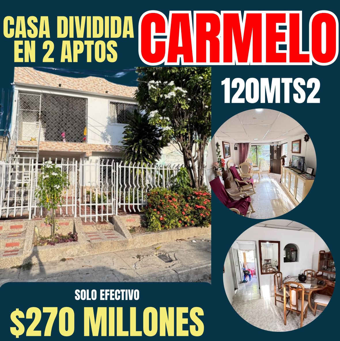 CASA EN EL CARMELO DIVIDIDA EN 2 APTOS