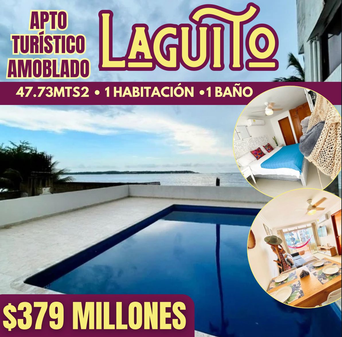 APTO TURÍSTICO AMOBLADO EN EL LAGUITO