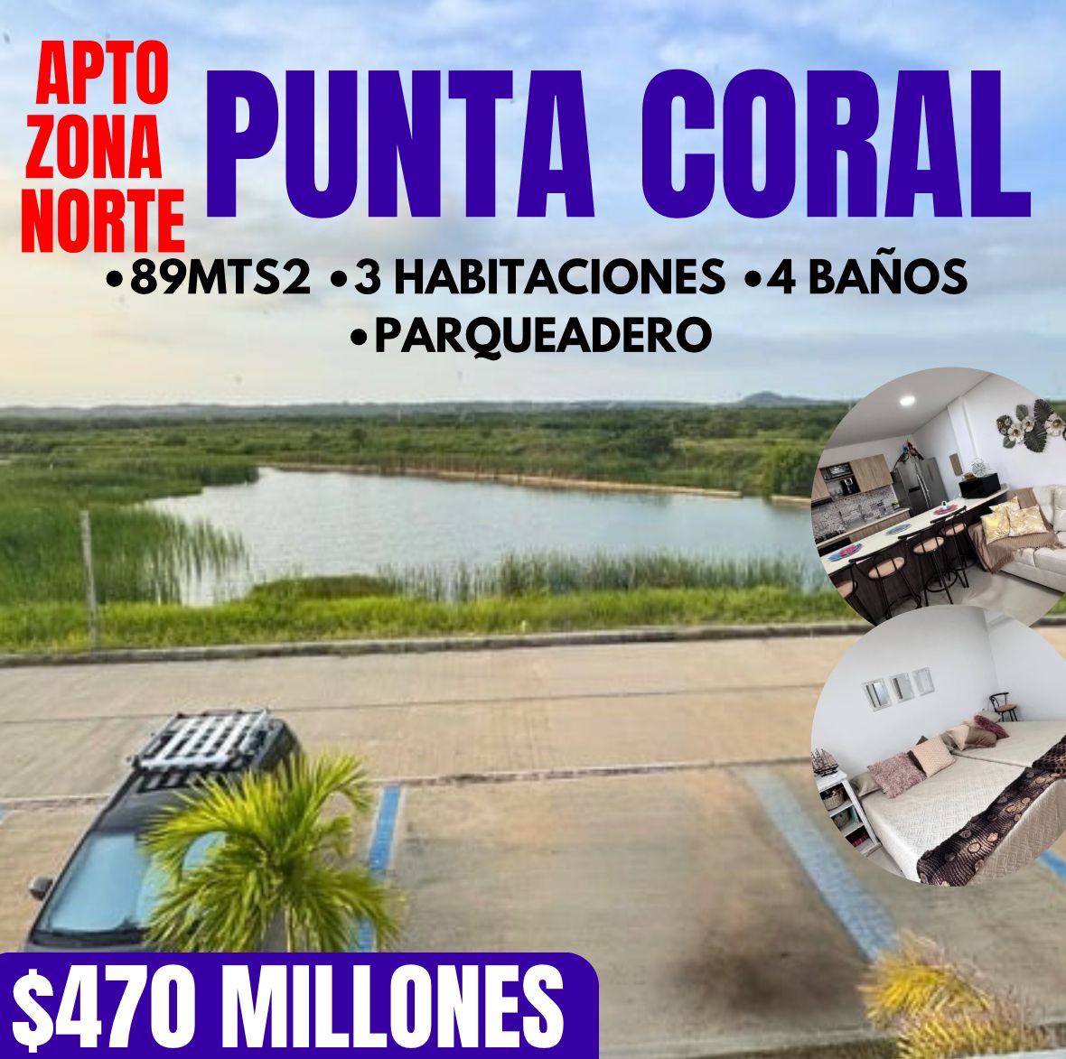 APTO EN PUNTA CORAL ZONA NORTE