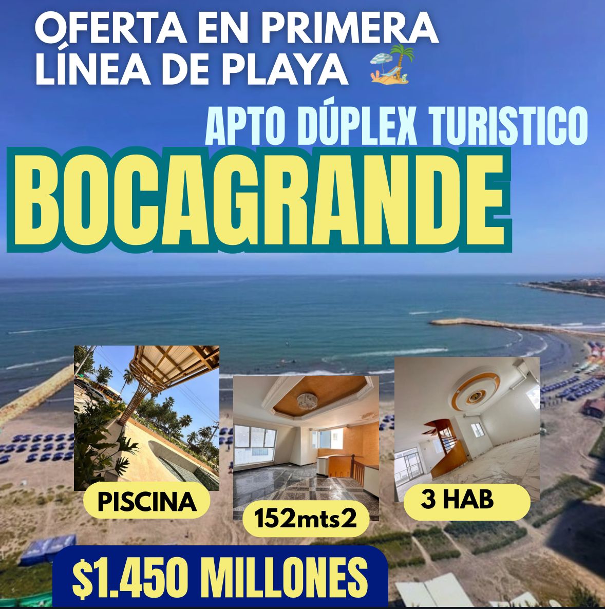 APTO DÚPLEX TURÍSTICO EN BOCAGRANDE