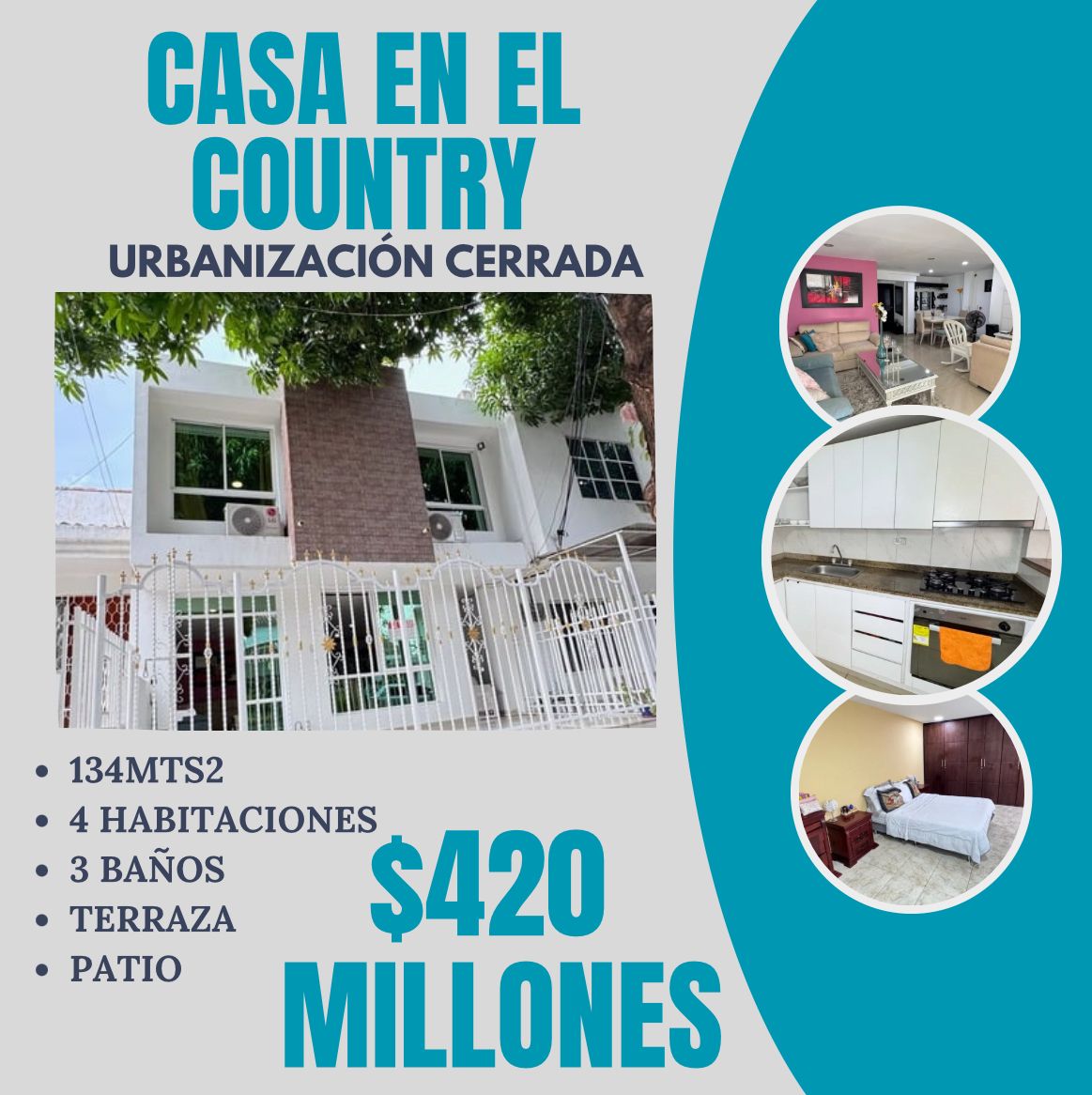 CASA EN EL COUNTRY DOS PISOS