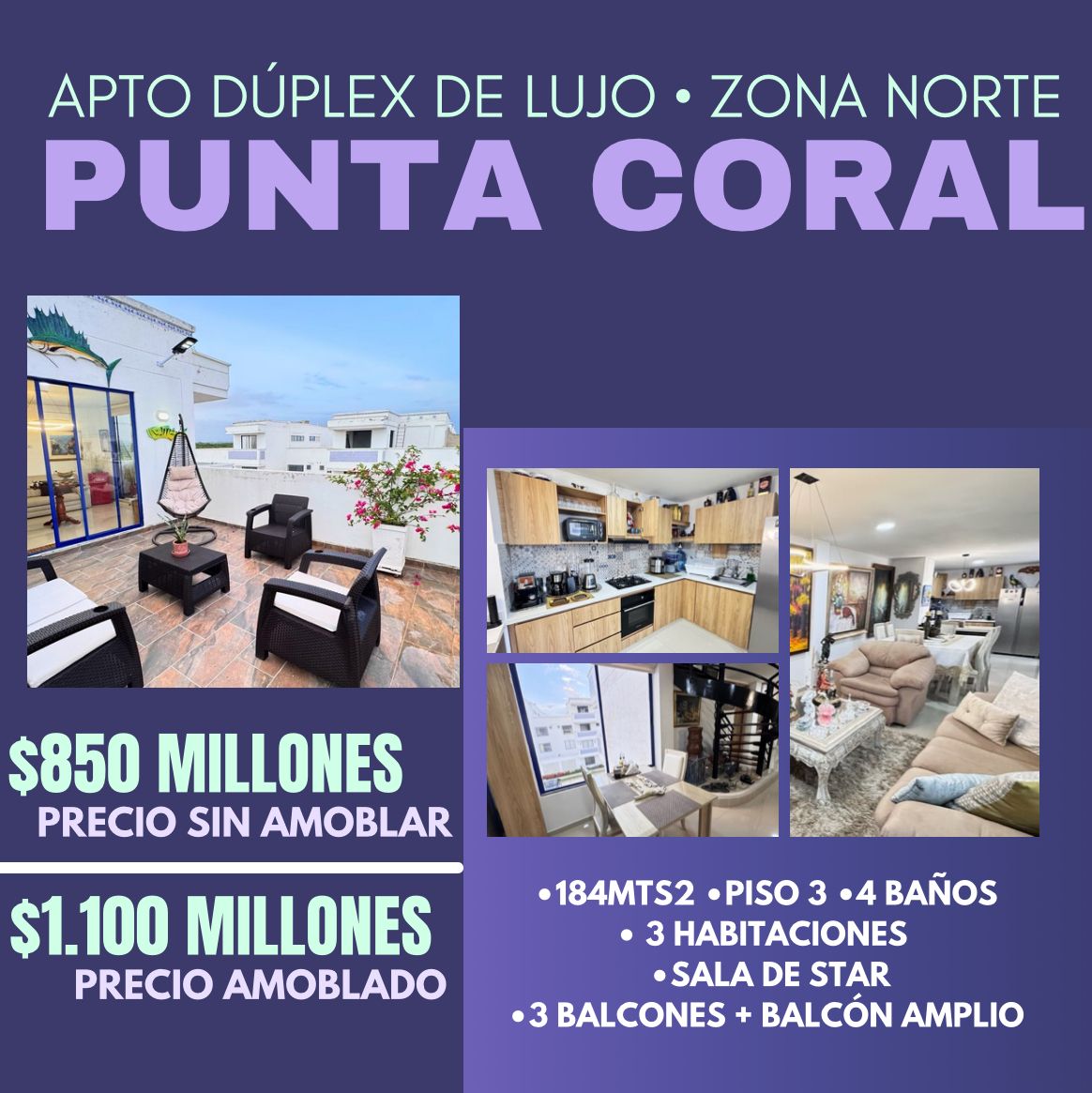 APTO DÚPLEX DE LUJO ZONA NORTE PUNTA CORAL