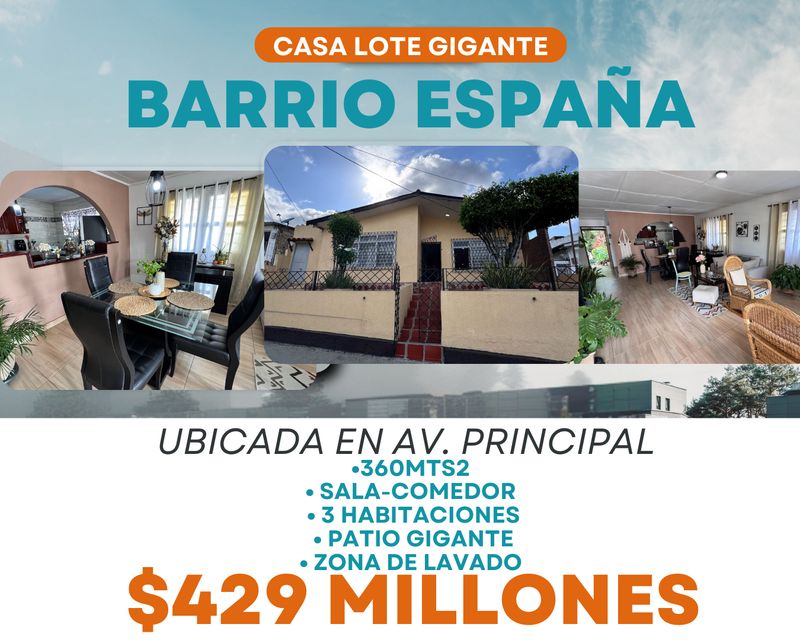 CASA LOTE GIGANTE EN BARRIO ESPAÑA