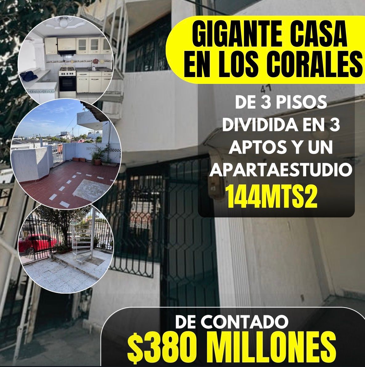 CASA EN LOS CORALES DIVIDIDA EN 3 APTOS + APARTAESTUDIO CASA EN LOS CORALES DIVIDIDA EN 3 APTOS + APARTAESTUDIO