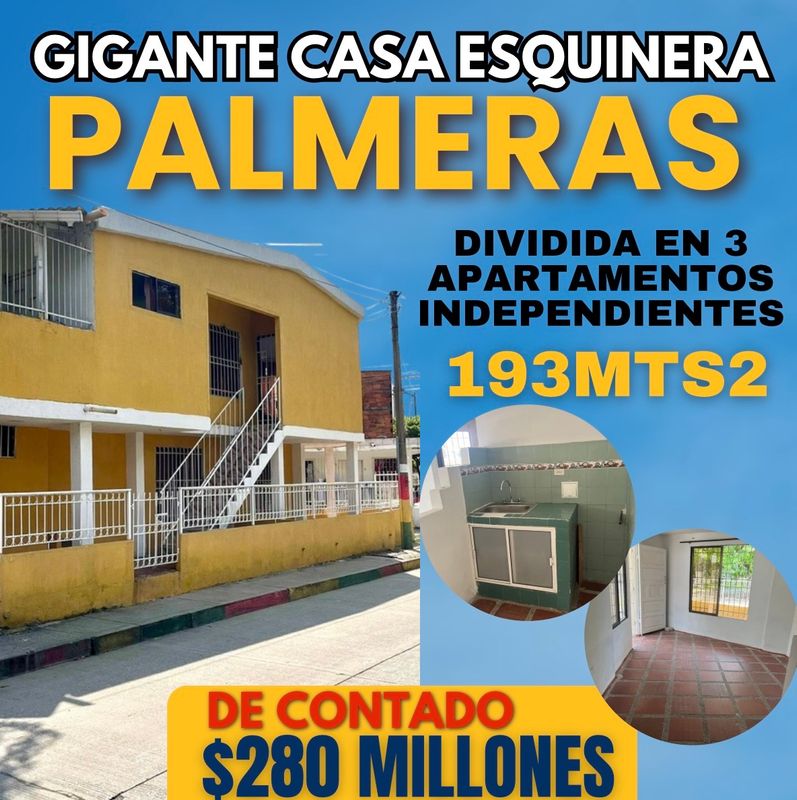 CASA ESQUINERA EN LAS PALMERAS DIVIDIDA EN 3 APTOS INDEPENDIENTES CASA ESQUINERA EN LAS PALMERAS DIVIDIDA EN 3 APTOS INDEPENDIENTES