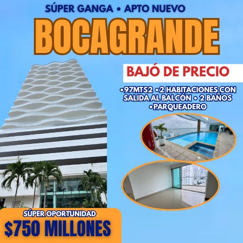 APTO PARA ESTRENAR EN BOCAGRANDE