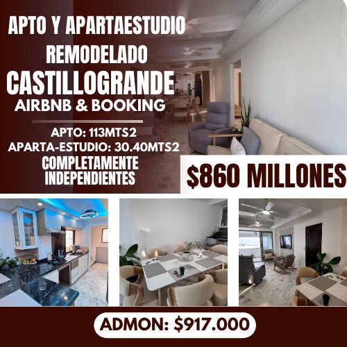 APTO + APARTAESTUDIO EN CASTILLOGRANDE