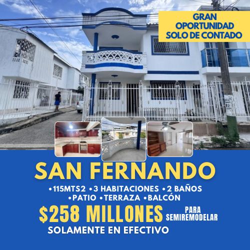 CASA ESQUINERA EN SAN FERNANDO DE OPORTUNIDAD