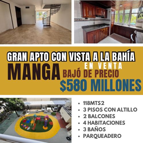 GRAN APTO TRIPLE MANGA CON VISTA A LA BAHÍA