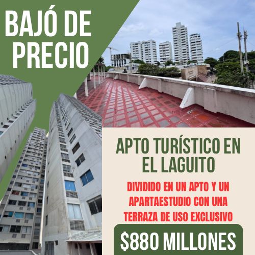 APTO GIGANTE TURÍSTICO LAGUITO CON APARTAESTUDIO Y TERRAZA GIGANTE