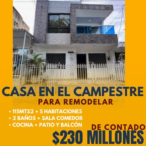 CASA EN EL CAMPESTRE PARA REMODELAR
