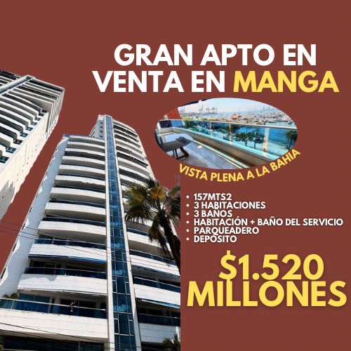 APTO EN VENTA MANGA | PRIMERA LÍNEA DE LA BAHÍA