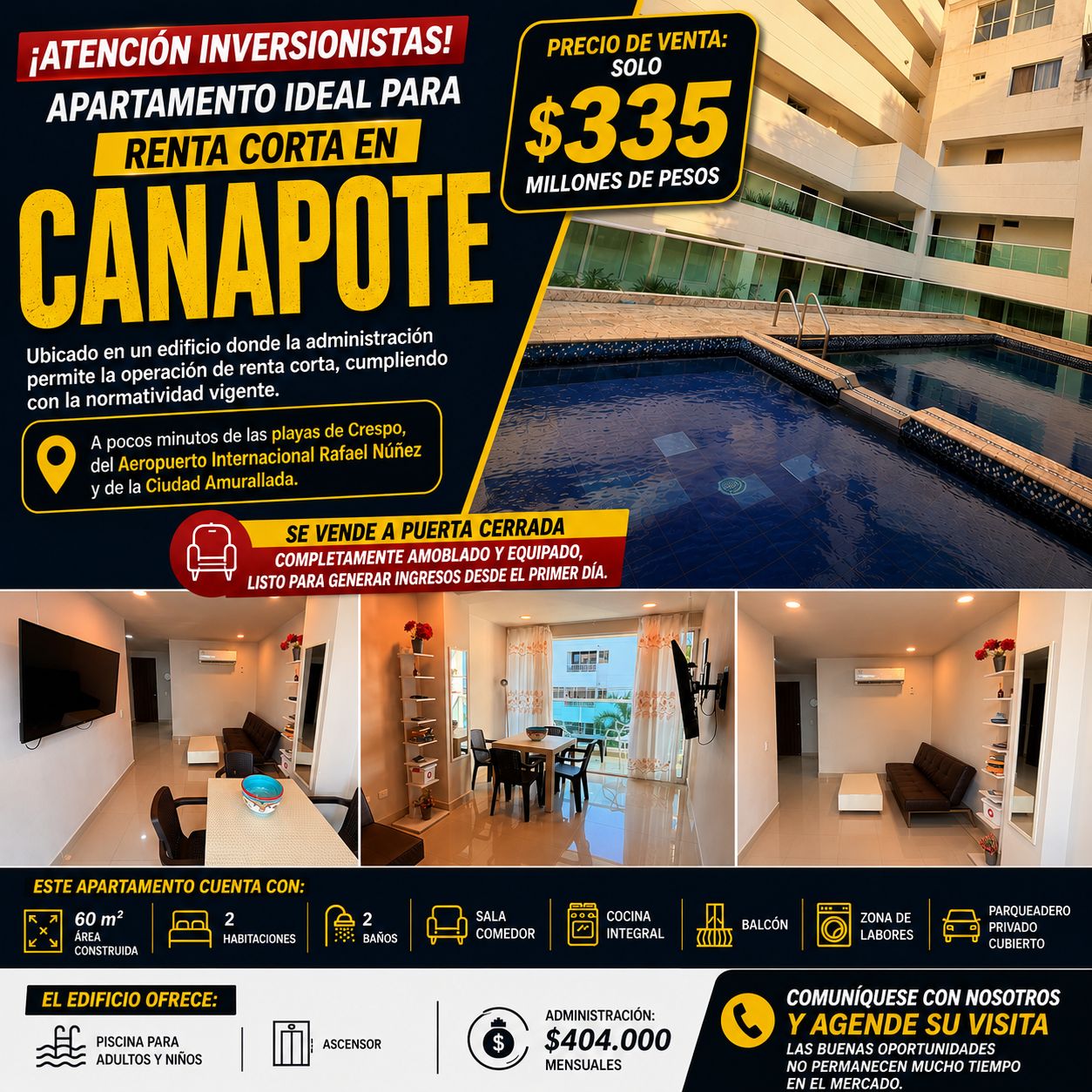 VENTA DE APTO EN CANAPOTE DE USO TURÍSTICO VENTA DE APTO EN CANAPOTE DE USO TURÍSTICO