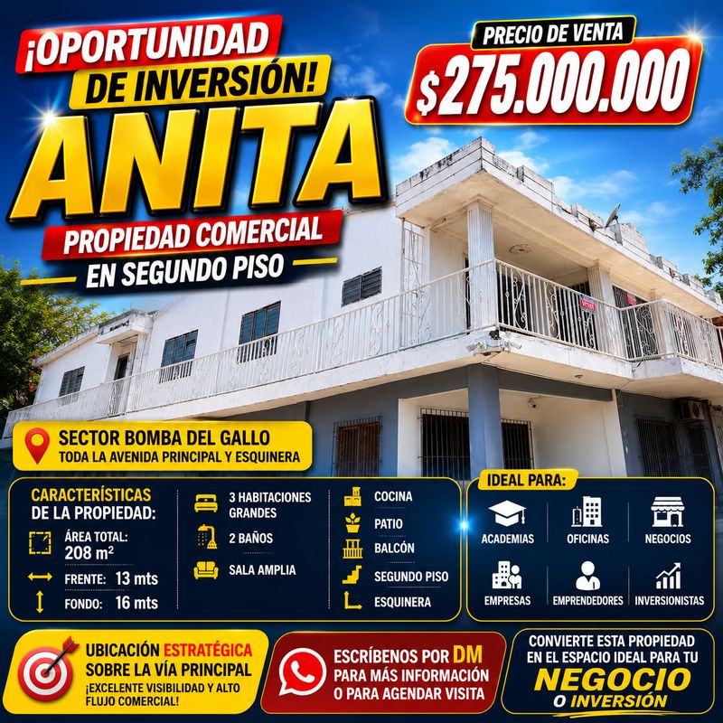 PROPIEDAD COMERCIAL EN URB. ANITA