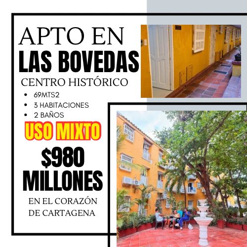 APTO EN LAS BÓVEDAS CENTRO HISTÓRICO DE CARTAGENA