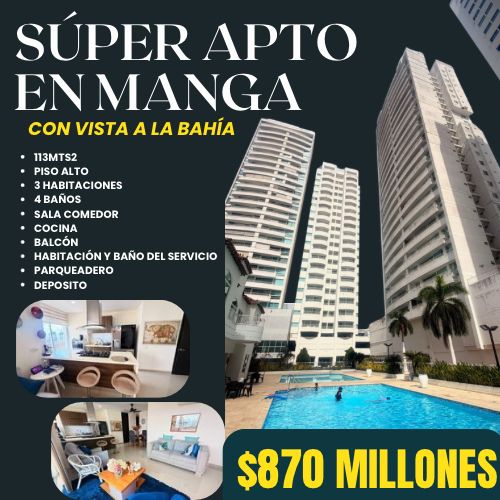 SUPER APTO EN MANGA CON VISTA A LA BAHÍA