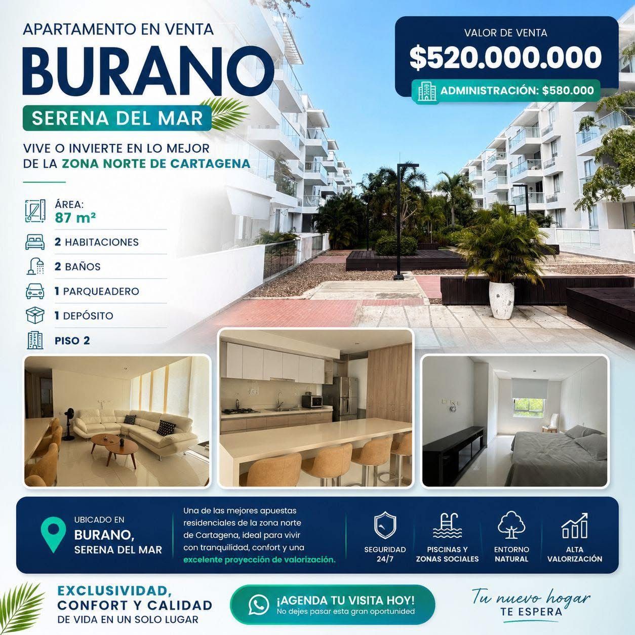 APTO EN SERENA DEL MAR ZONA NORTE | BURANO