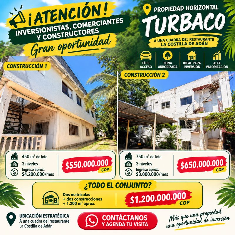 VENTA DE PROPIEDAD HORIZONTAL EN TURBACO