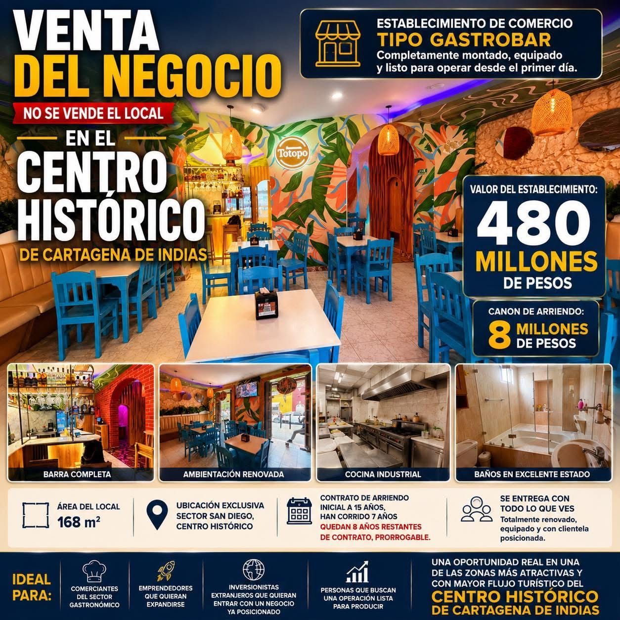 VENTA DE NEGOCIO CENTRO HISTÓRICO SECTOR SAN DIEGO