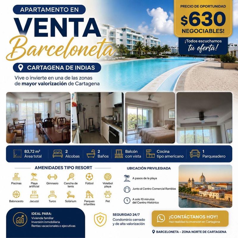 APTO EN BARCELONETA ZONA NORTE