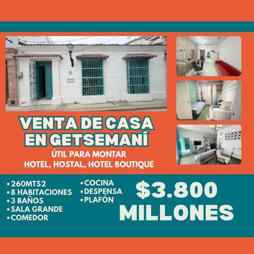CASA EN VENTA EN GETSEMANI