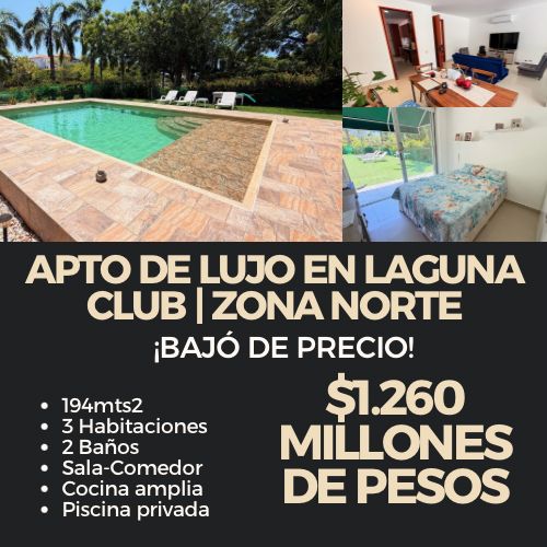 APTO DE LUJO ZONA NORTE LAGUNA CLUB