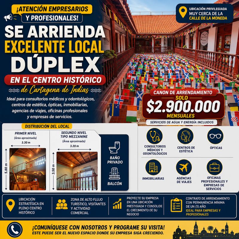 ARRIENDO DE LOCAL COMERCIAL EN EL CENTRO HISTÓRICO