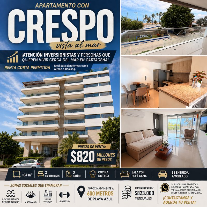 VENTA DE APTO EN CRESPO CON VISTA AL MAR VENTA DE APTO EN CRESPO CON VISTA AL MAR