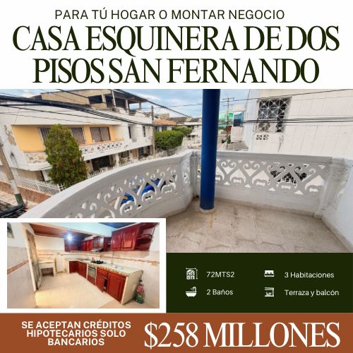 CASA ESQUINERA EN SAN FERNANDO