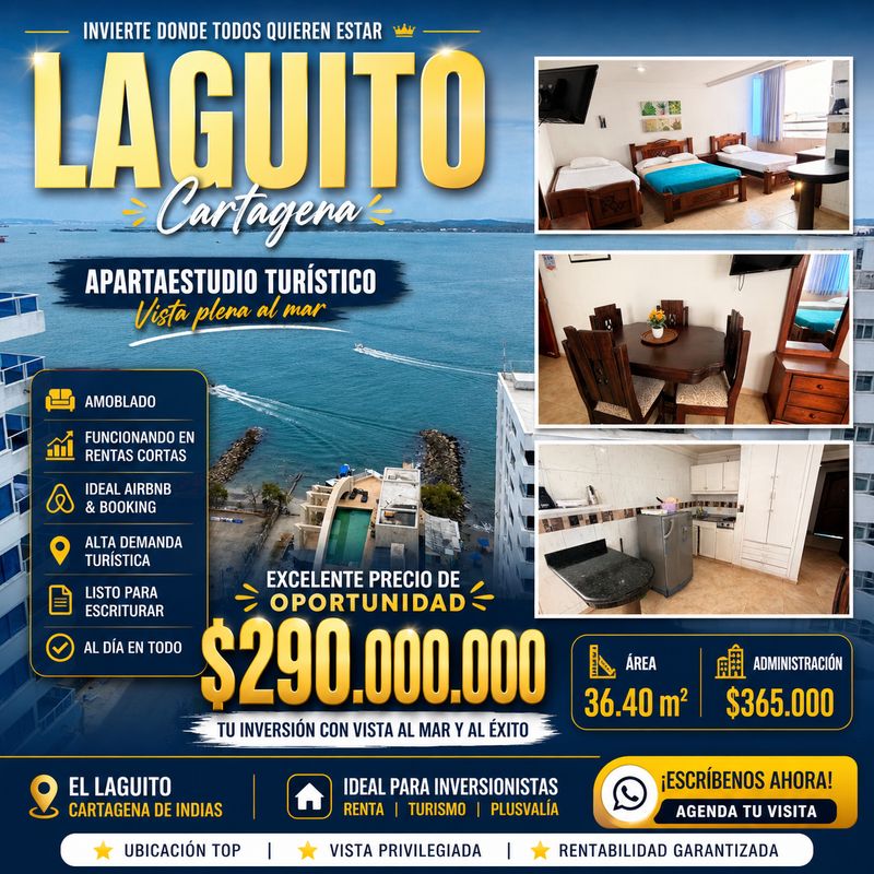 VENTA DE APARTAESTUDIO TURÍSTICO EN EL LAGUITO
