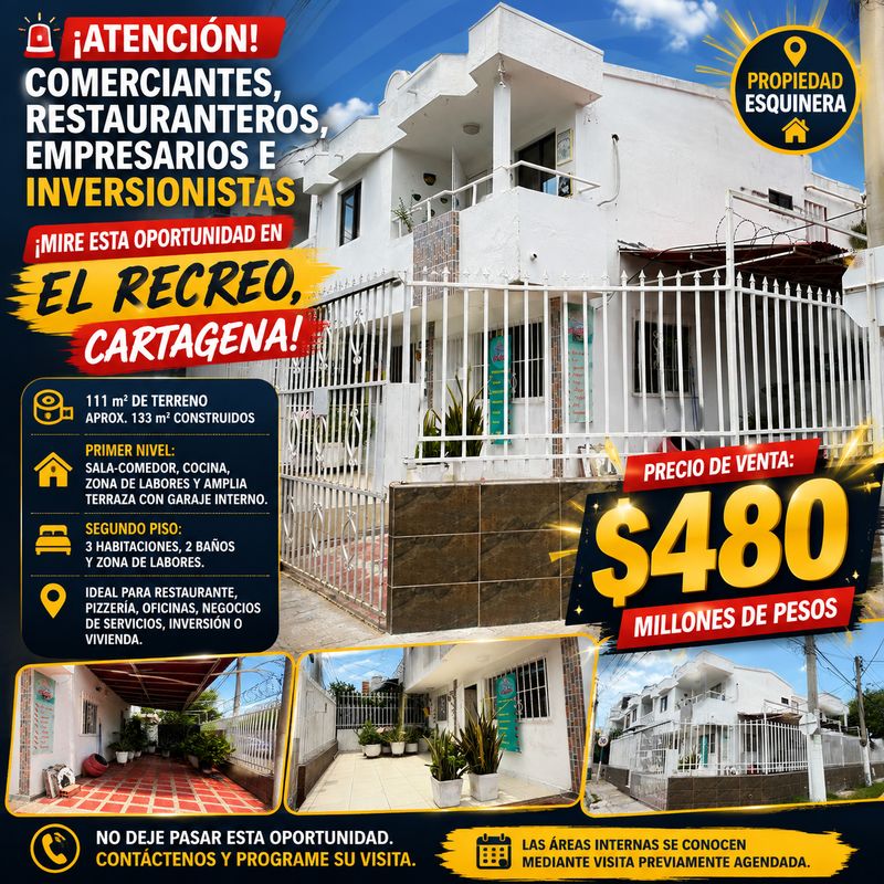 VENTA DE PROPIEDAD GIGANTE ESQUINERA EN EL RECREO VENTA DE PROPIEDAD GIGANTE ESQUINERA EN EL RECREO