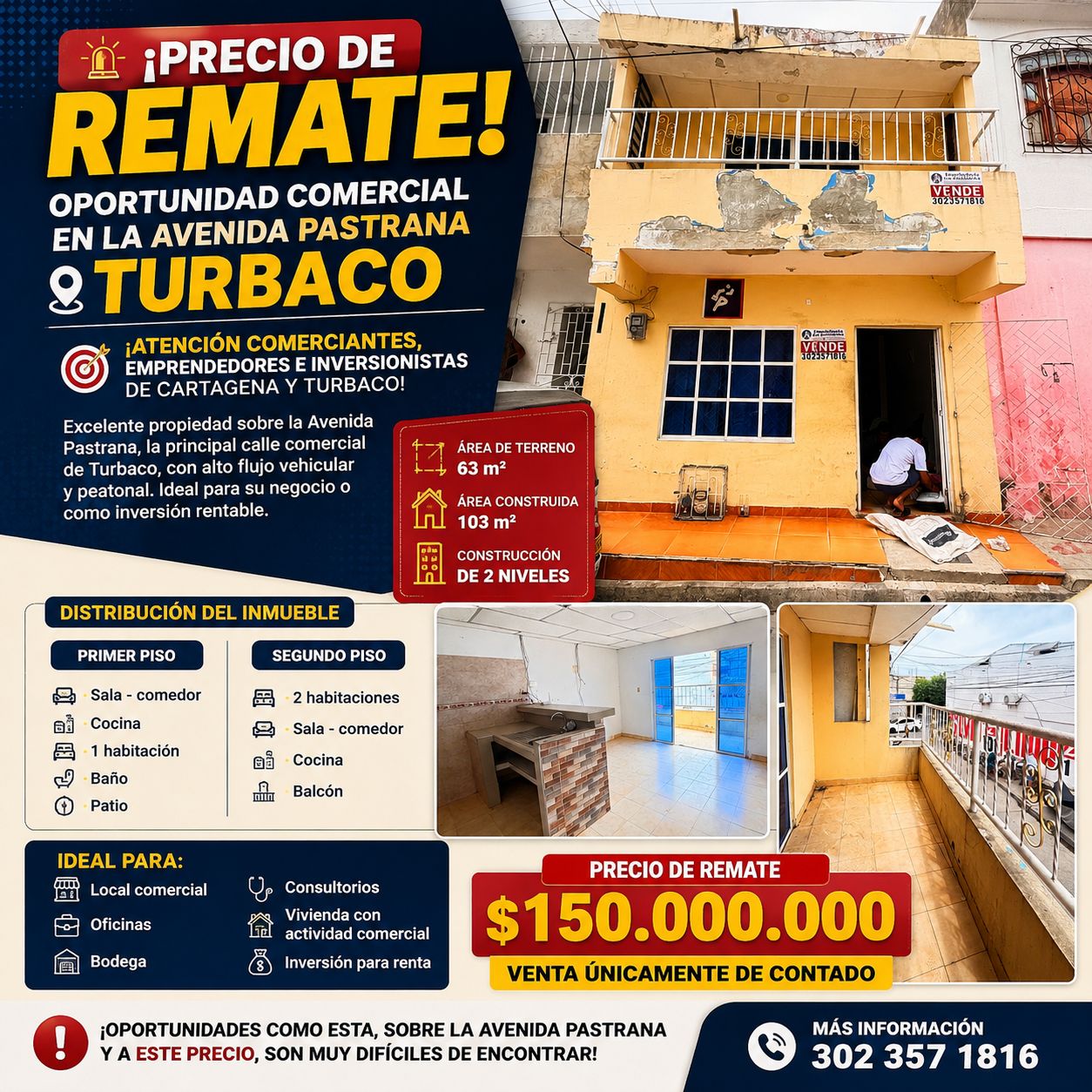VENTA DE PROPIEDAD TURBACO | AV. PASTRANA VENTA DE PROPIEDAD TURBACO | AV. PASTRANA