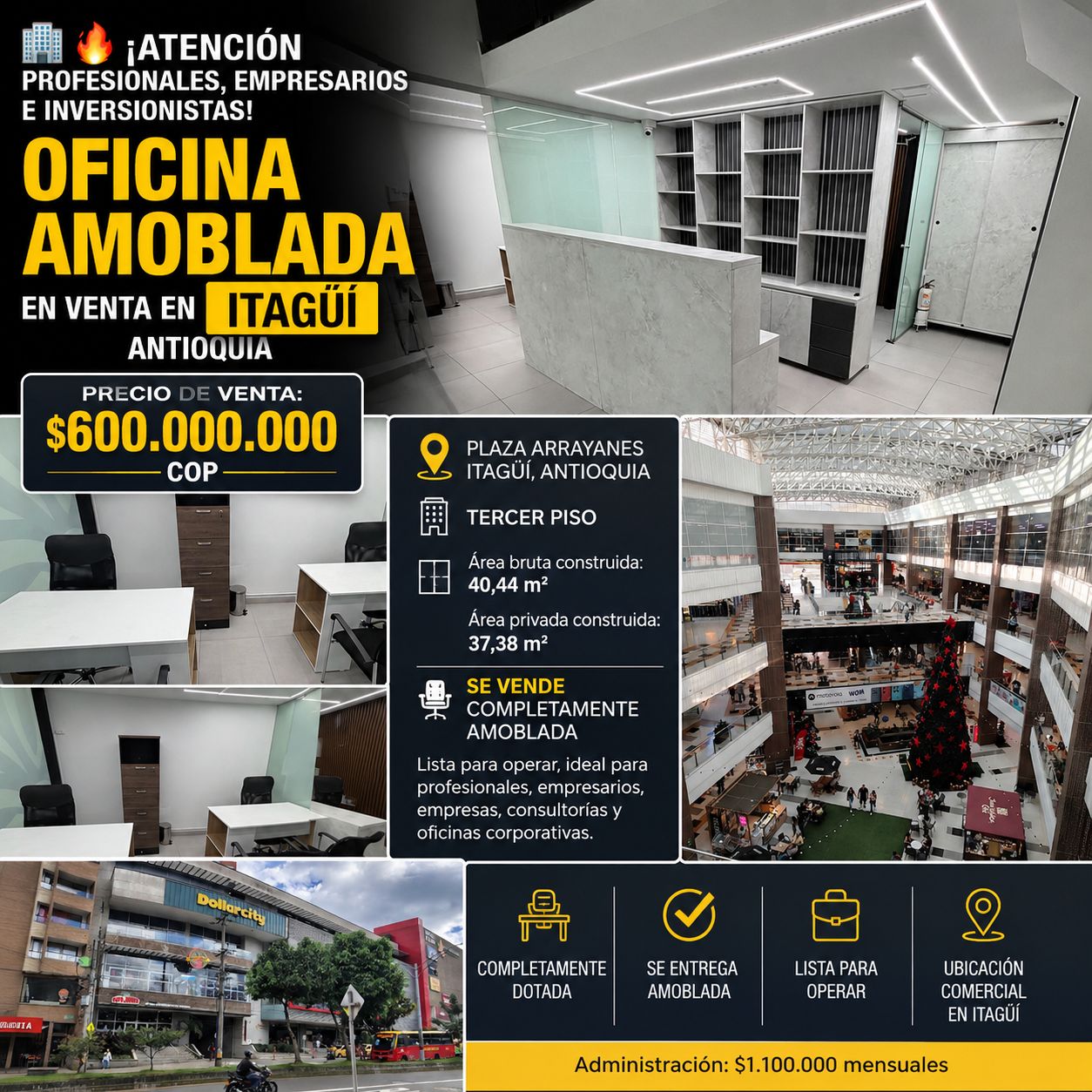 VENTA DE OFICINA AMOBLADA EN ITAGÜÍ, ANTIOQUIA VENTA DE OFICINA AMOBLADA EN ITAGÜÍ, ANTIOQUIA